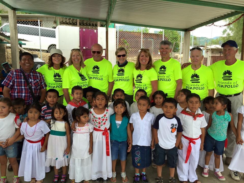 “Team Rants” with Friends of Pimpollo and school children in Oaxaca, Mexico. Photo courtesy: Pat Rants